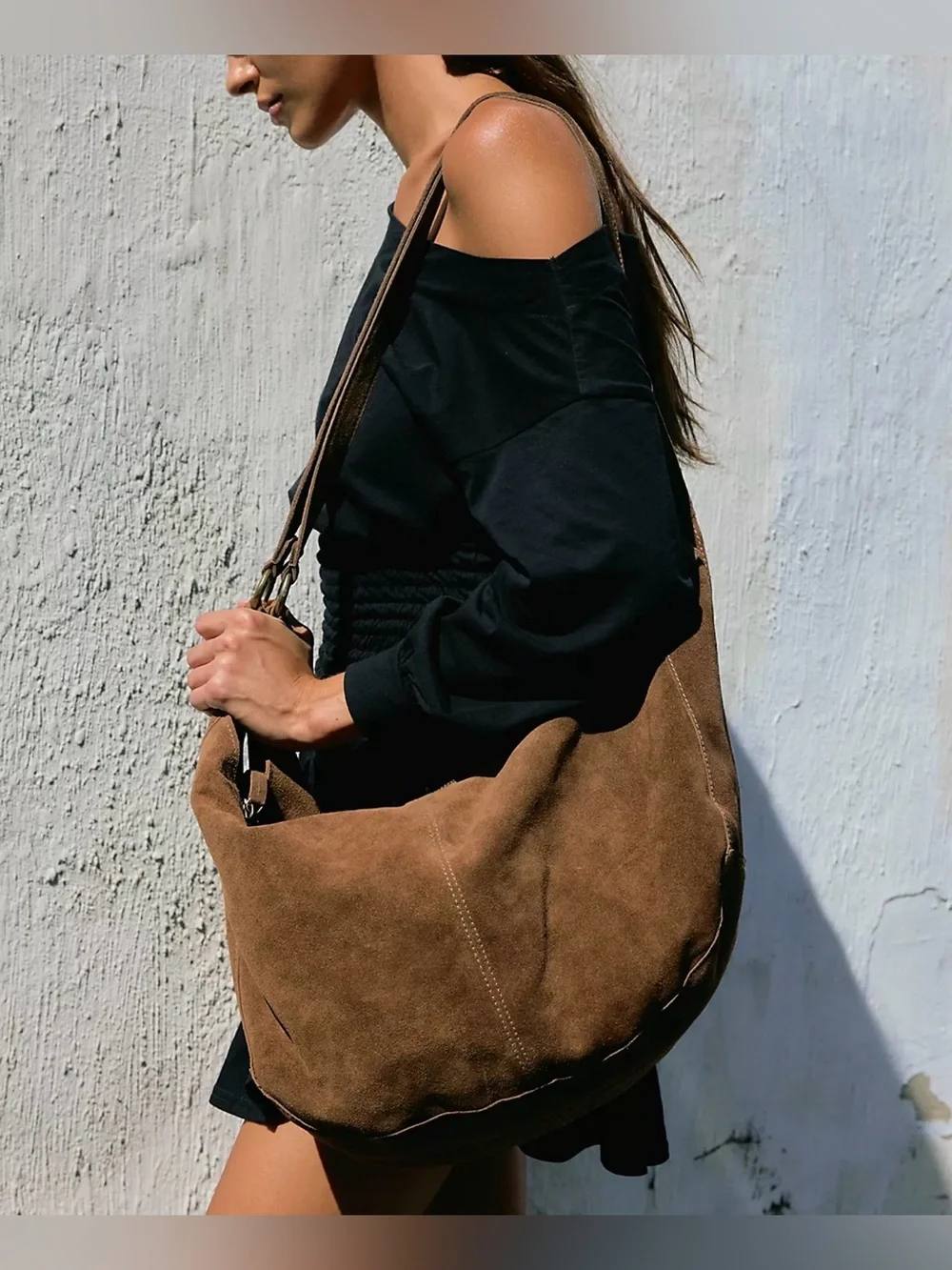 Free People Roma Suede Hobo Tote Bag - Picture 11 of 12